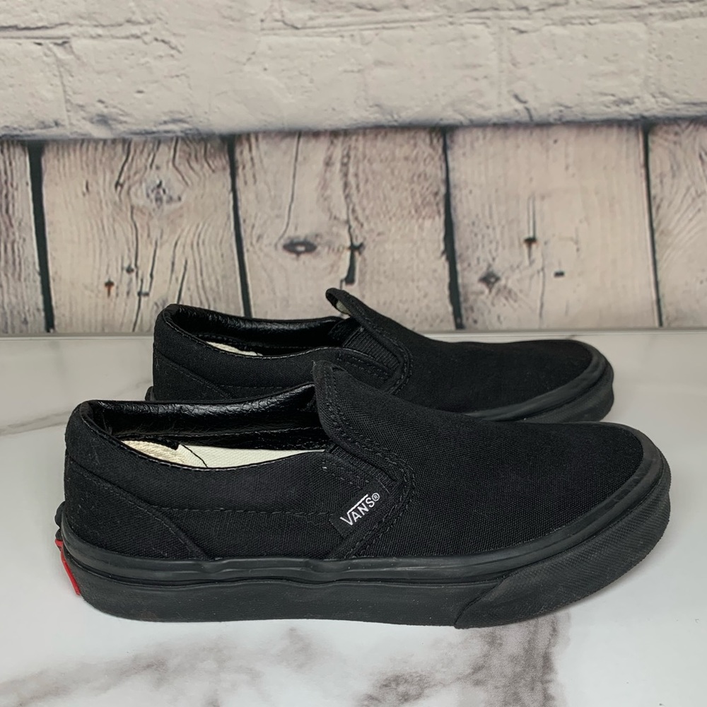 Vans Kids Black Slip On Sz 1